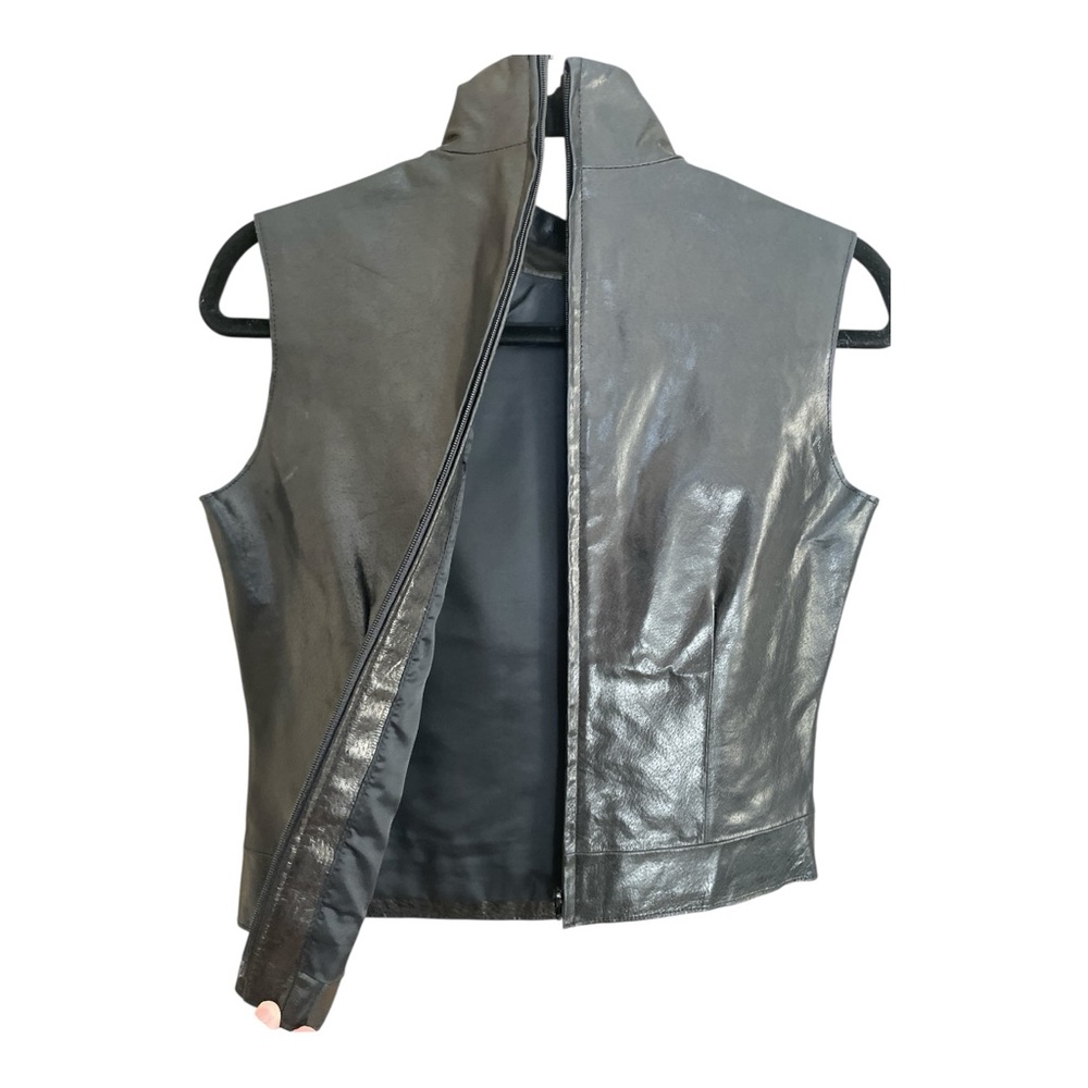 INDEED Leather Sleeveless Mock Neck Top, size Medium - Picture 5 of 12
